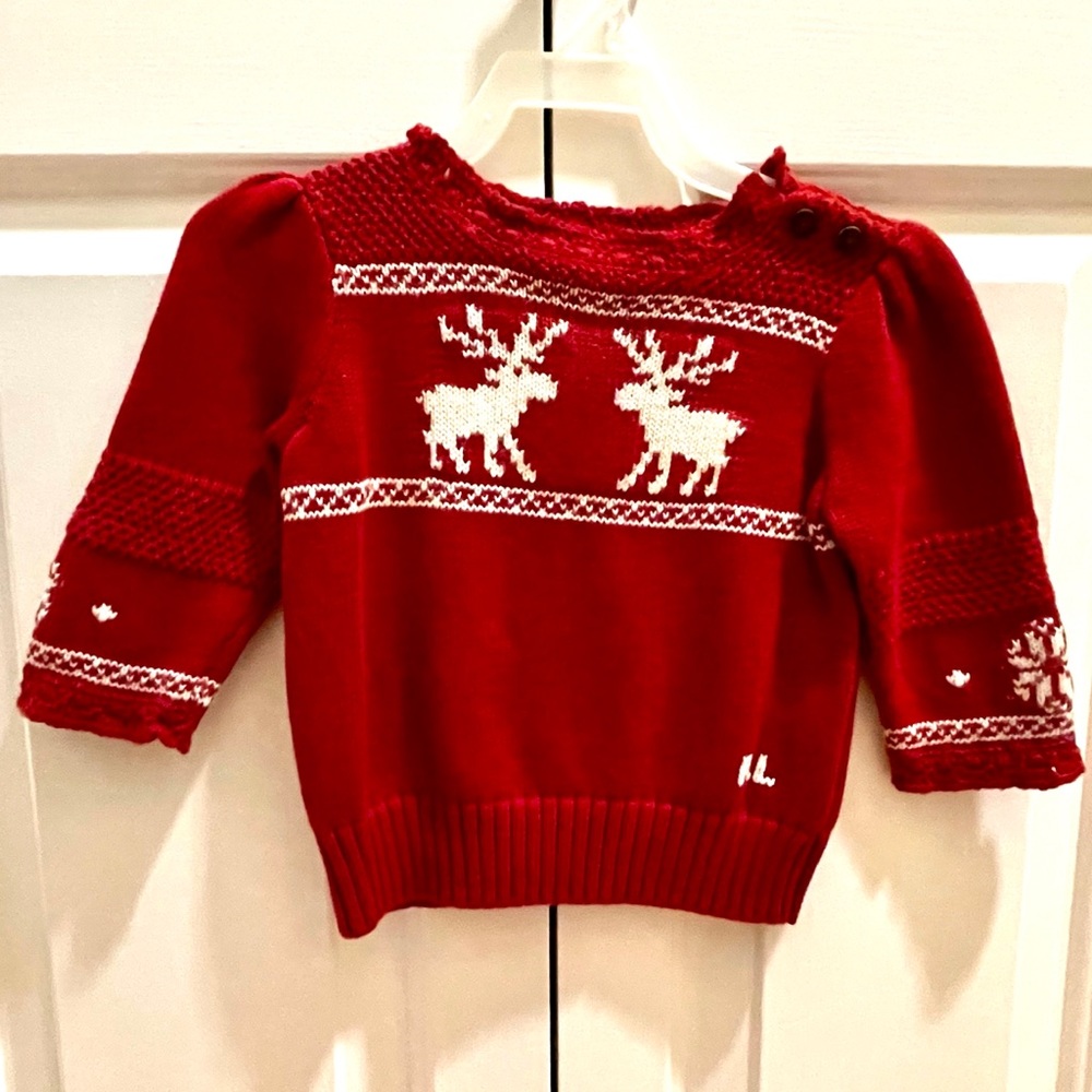 9 month Ralph Lauren Red Reindeer Sweater